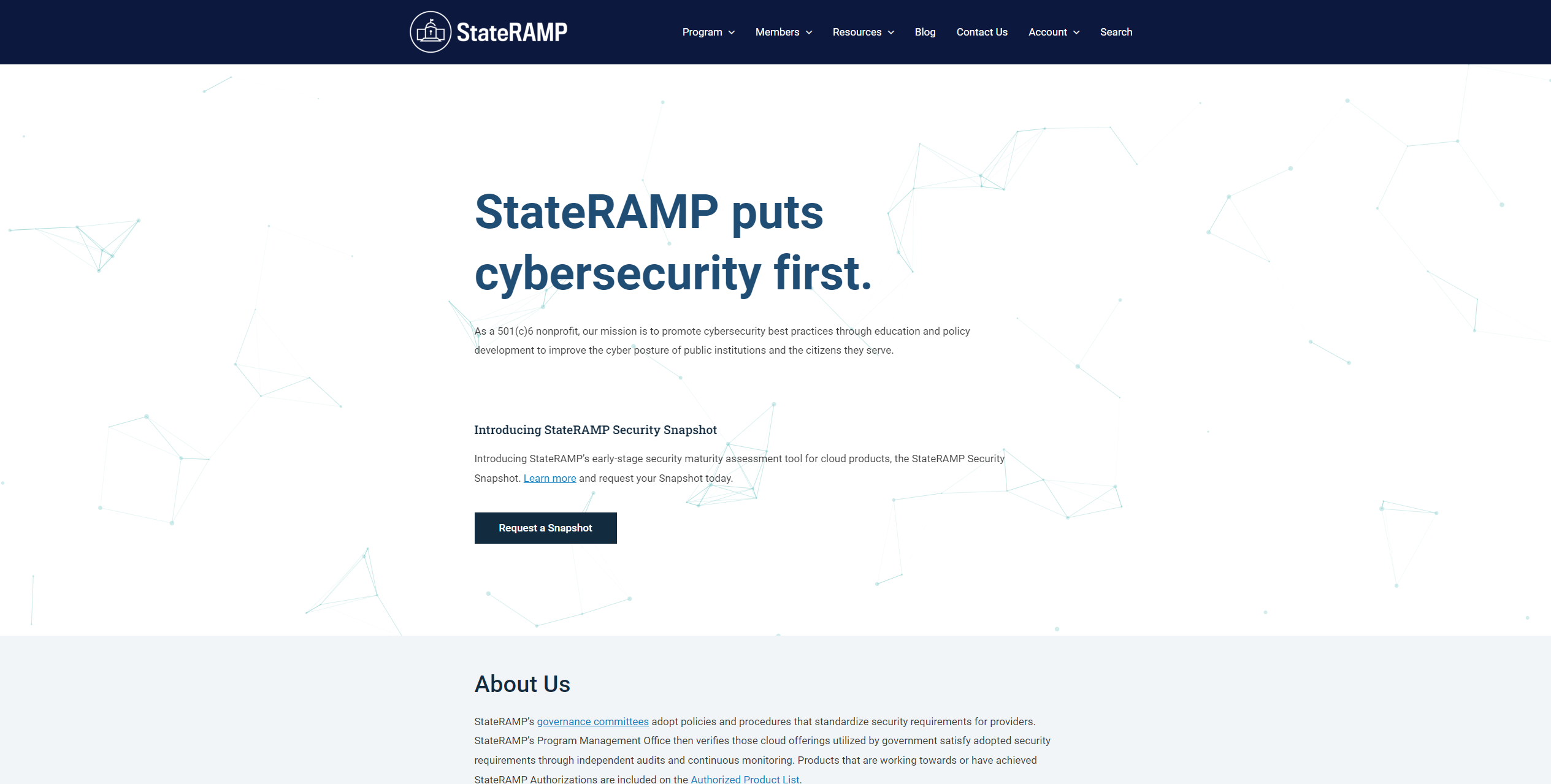 Legacy GovRAMP homepage